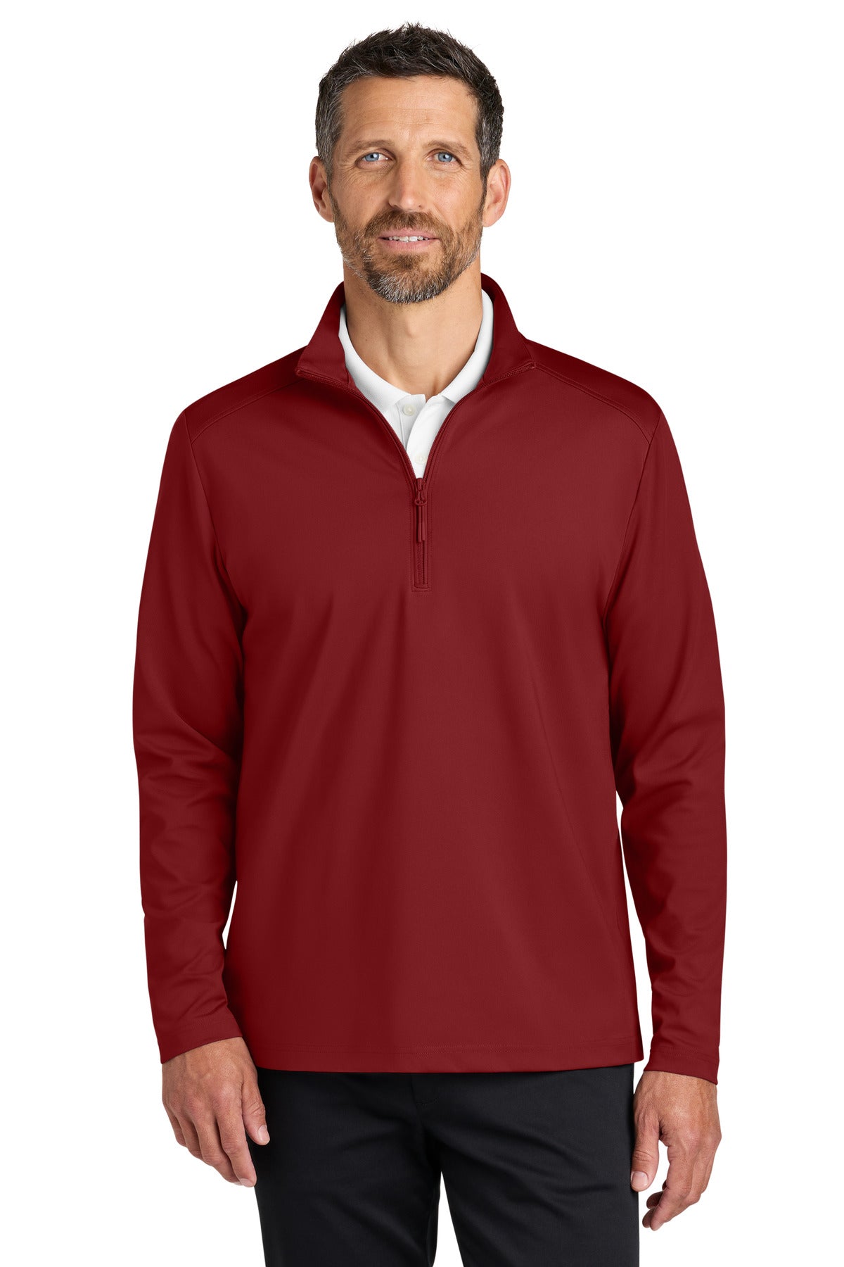 Custom Embroidered Port Authority Sweatshirts in Rich Red