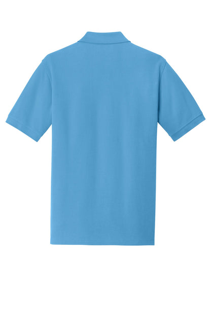 Custom Embroidered Port & Co Polos in Aquatic Blue