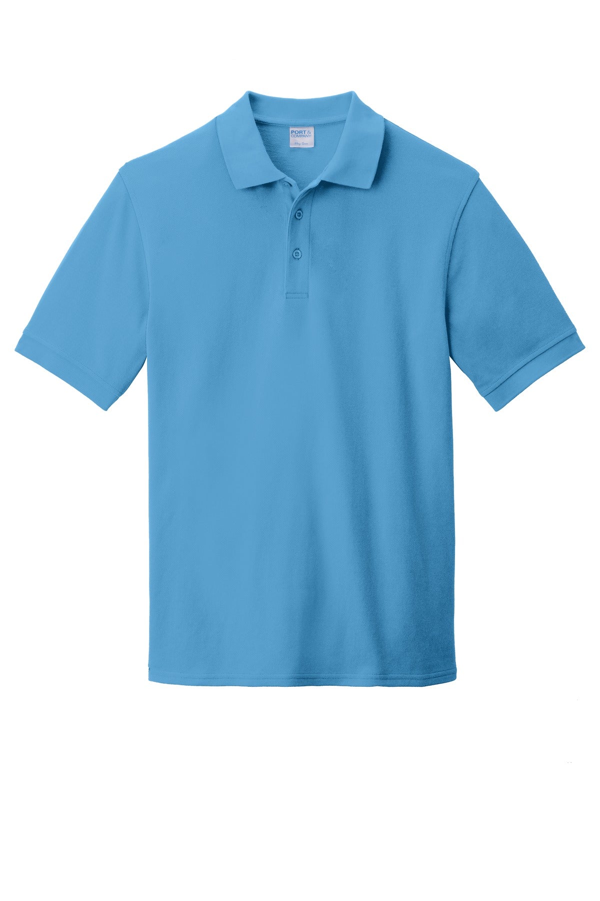 Custom Embroidered Port & Co Polos in Aquatic Blue