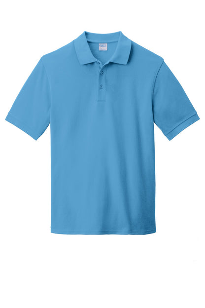 Custom Embroidered Port & Co Polos in Aquatic Blue