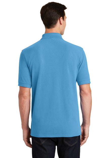 Custom Embroidered Port & Co Polos in Aquatic Blue