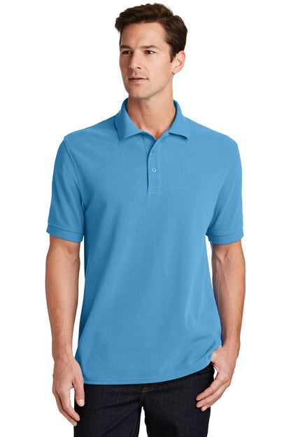 Custom Embroidered Port & Co Polos in Aquatic Blue