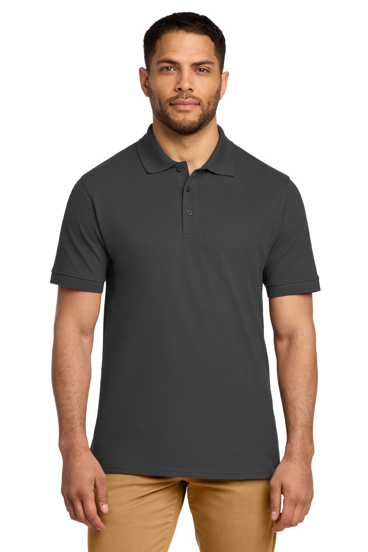 Custom Embroidered Port & Co Polos in Charcoal