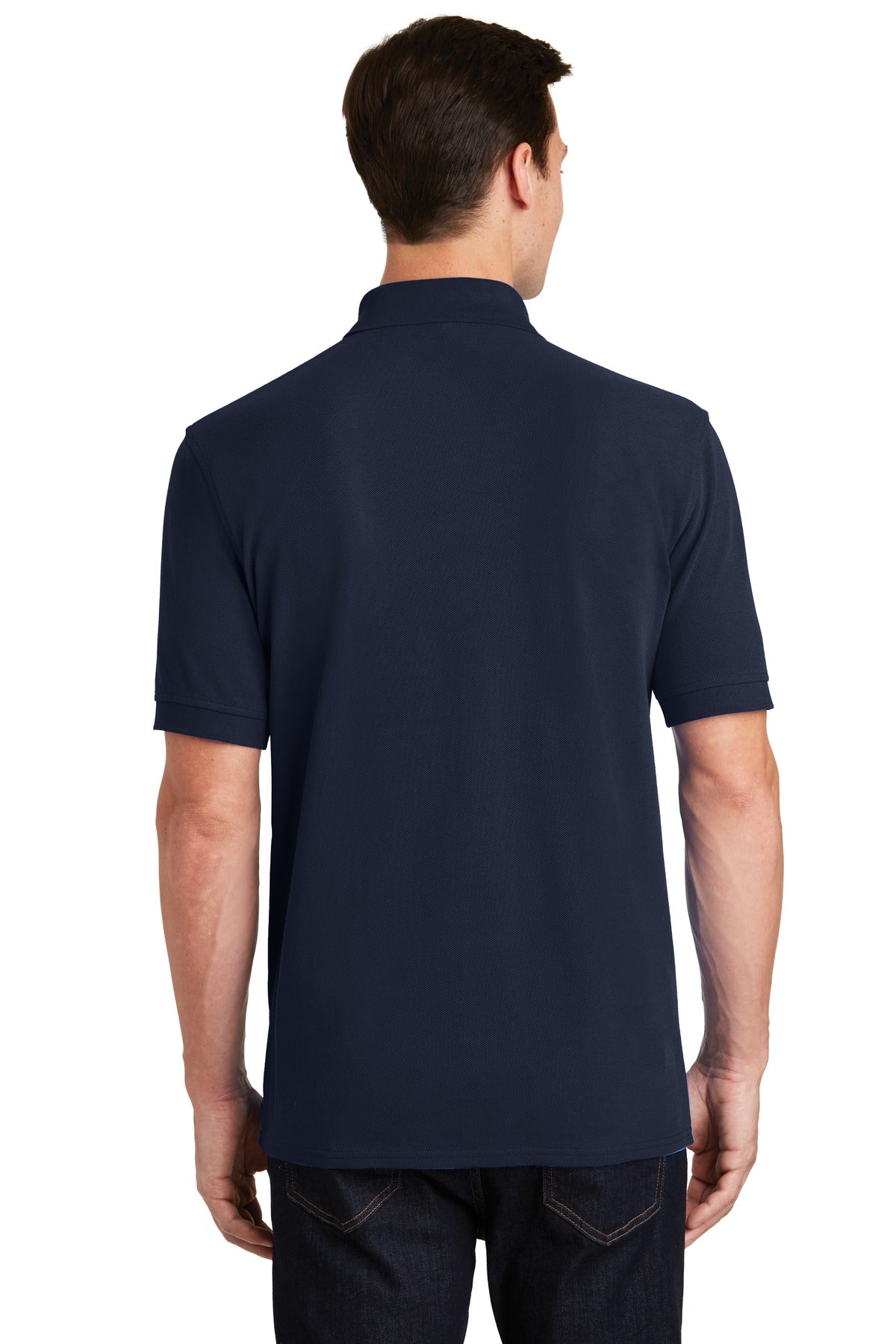Custom Embroidered Port & Company Combed Ring Spun Pique Polo. KP1500,Deep Navy