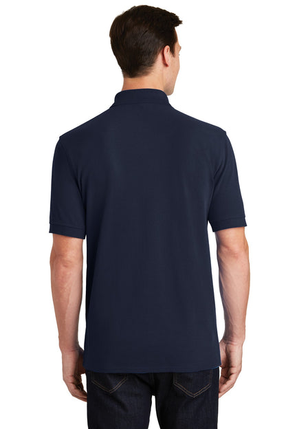 Custom Embroidered Port & Company Combed Ring Spun Pique Polo. KP1500,Deep Navy