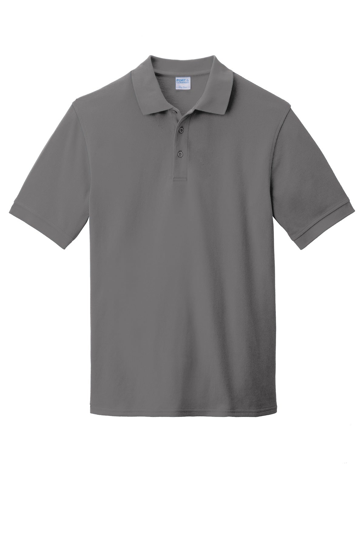 Custom Embroidered Port & Co Polos in Medium Grey