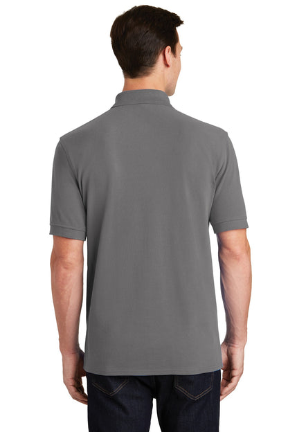 Custom Embroidered Port & Co Polos in Medium Grey