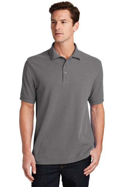 Custom Embroidered Port & Co Polos in Medium Grey