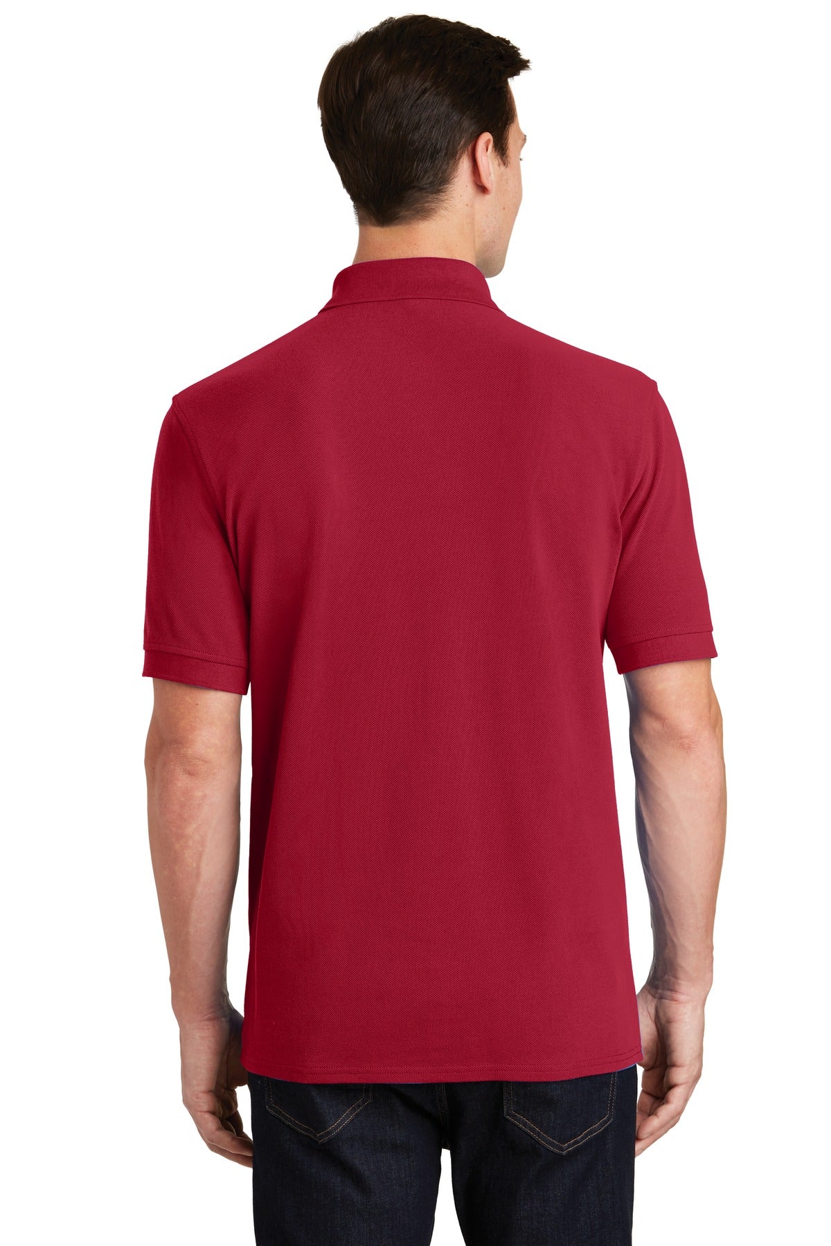 Custom Embroidered Port & Company Combed Ring Spun Pique Polo. KP1500,Red