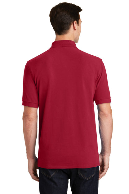 Custom Embroidered Port & Company Combed Ring Spun Pique Polo. KP1500,Red