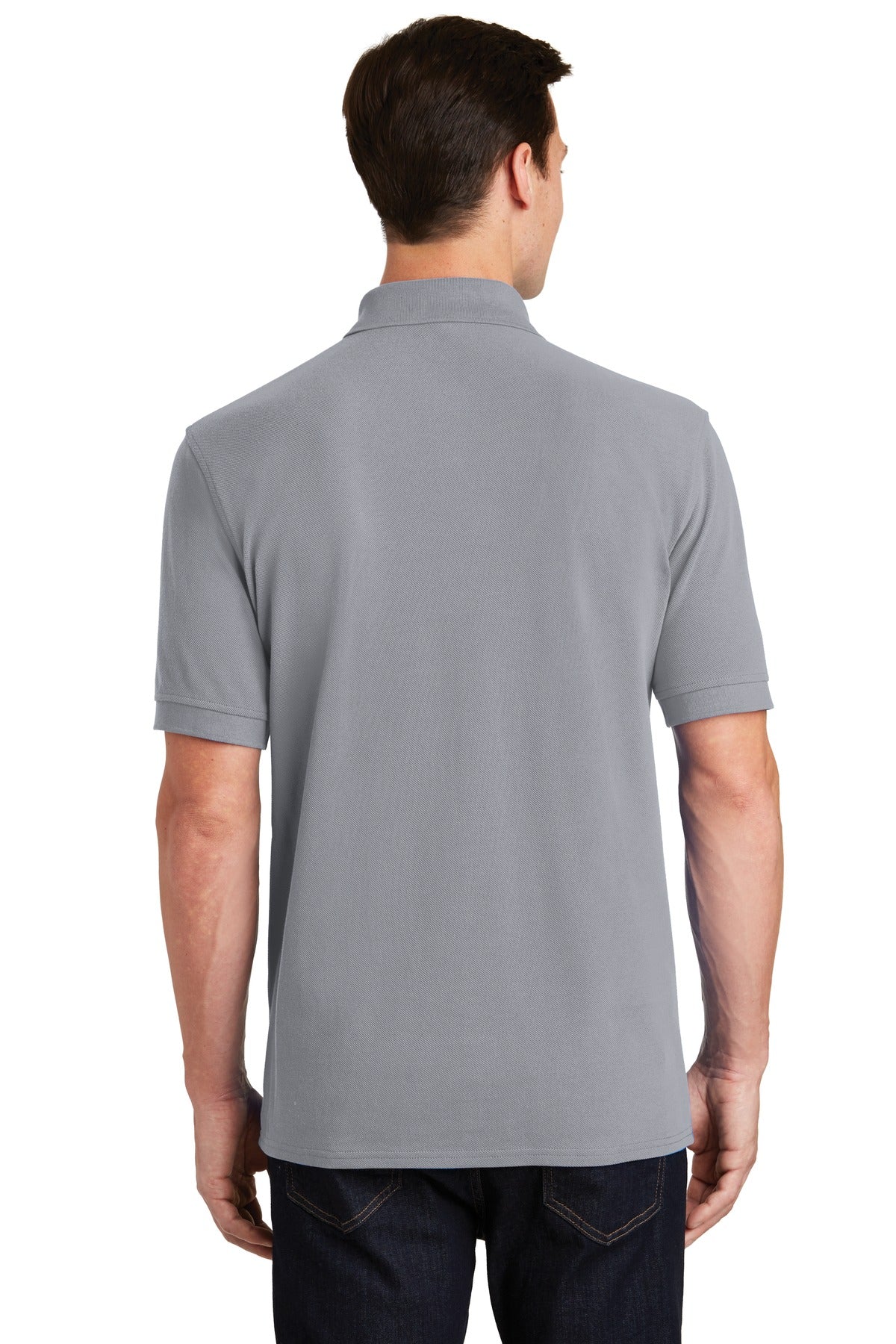 Custom Embroidered Port & Co Polos in Silver