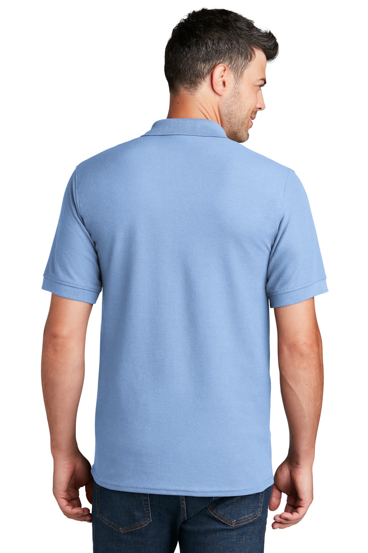 Custom Embroidered Port & Company Core Blend Pique Polo. KP155,Light Blue