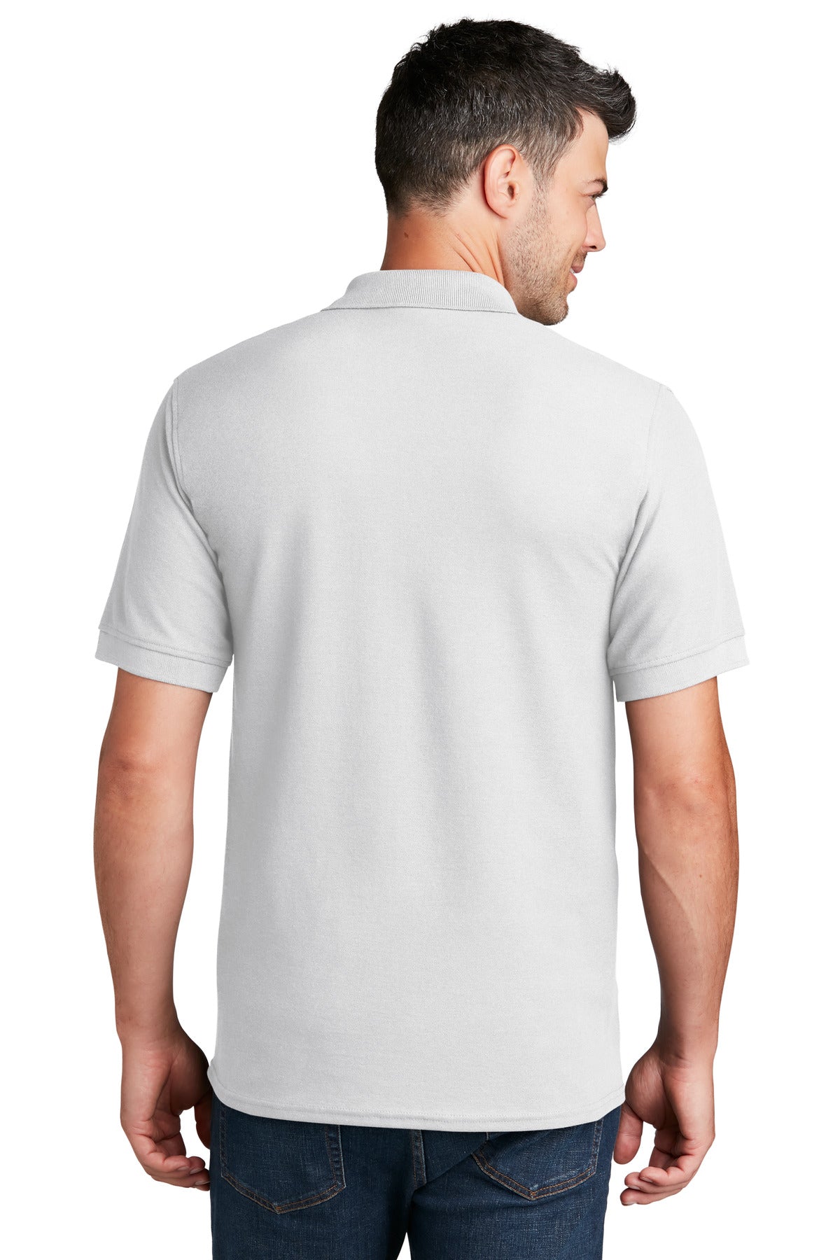 Custom Embroidered Port & Company Core Blend Pique Polo. KP155,White