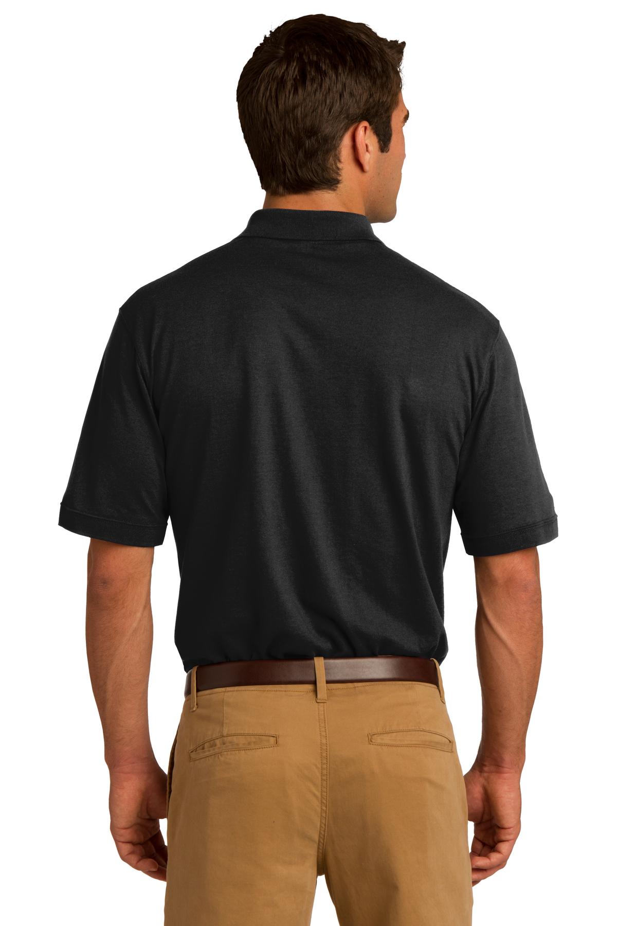 Custom Embroidered Port & Company Core Blend Jersey Knit Pocket Polo. KP55P,Jet Black
