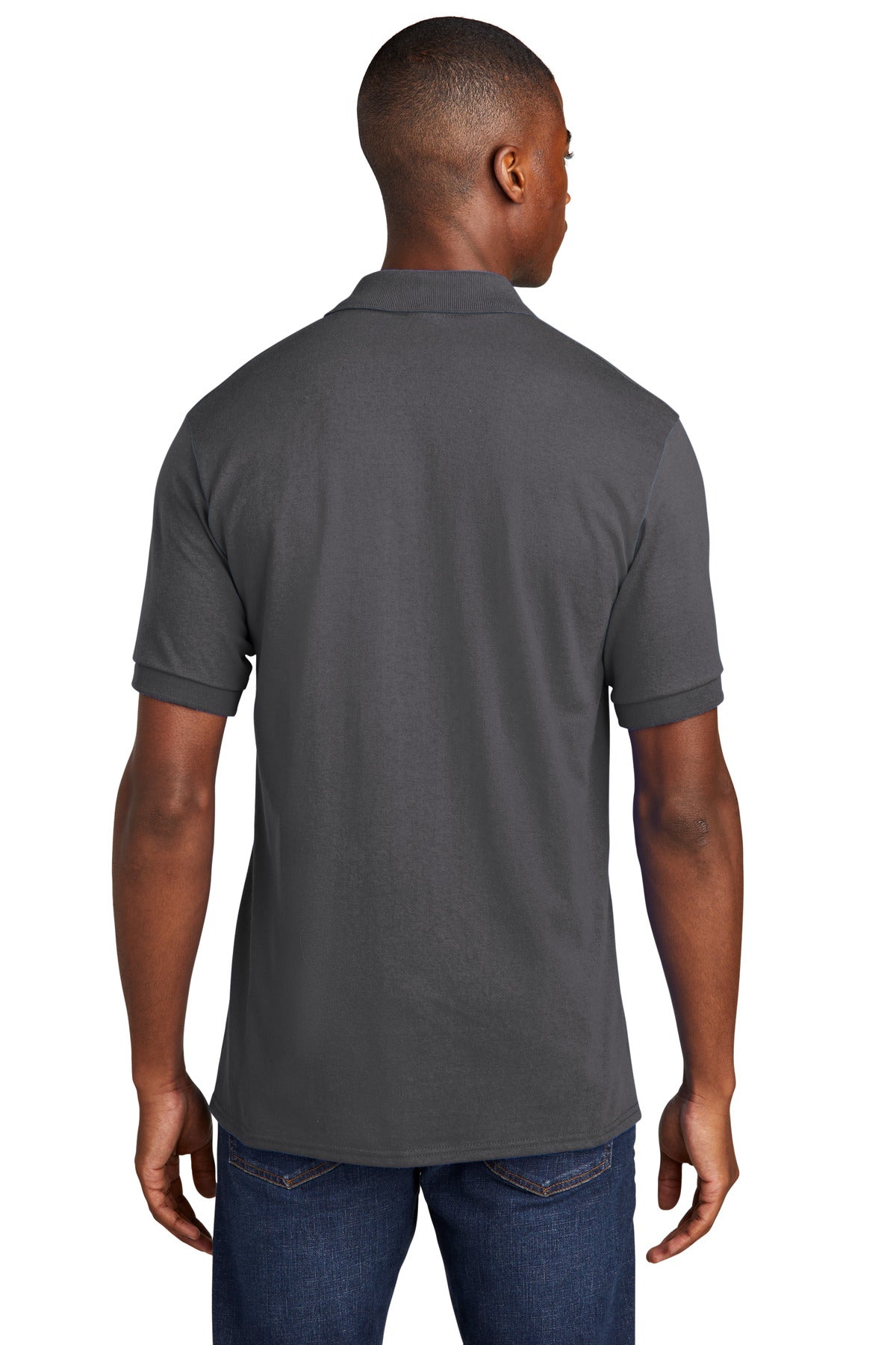 Custom Embroidered Port & Company Core Blend Jersey Knit Pocket Polo. KP55P,Charcoal