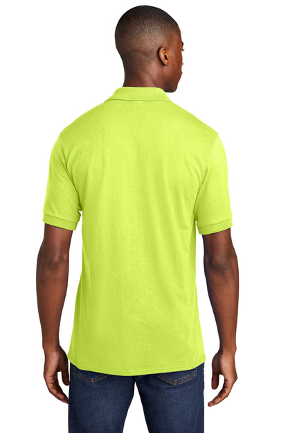 Custom Embroidered Port & Company Core Blend Jersey Knit Pocket Polo. KP55P,Safety Green