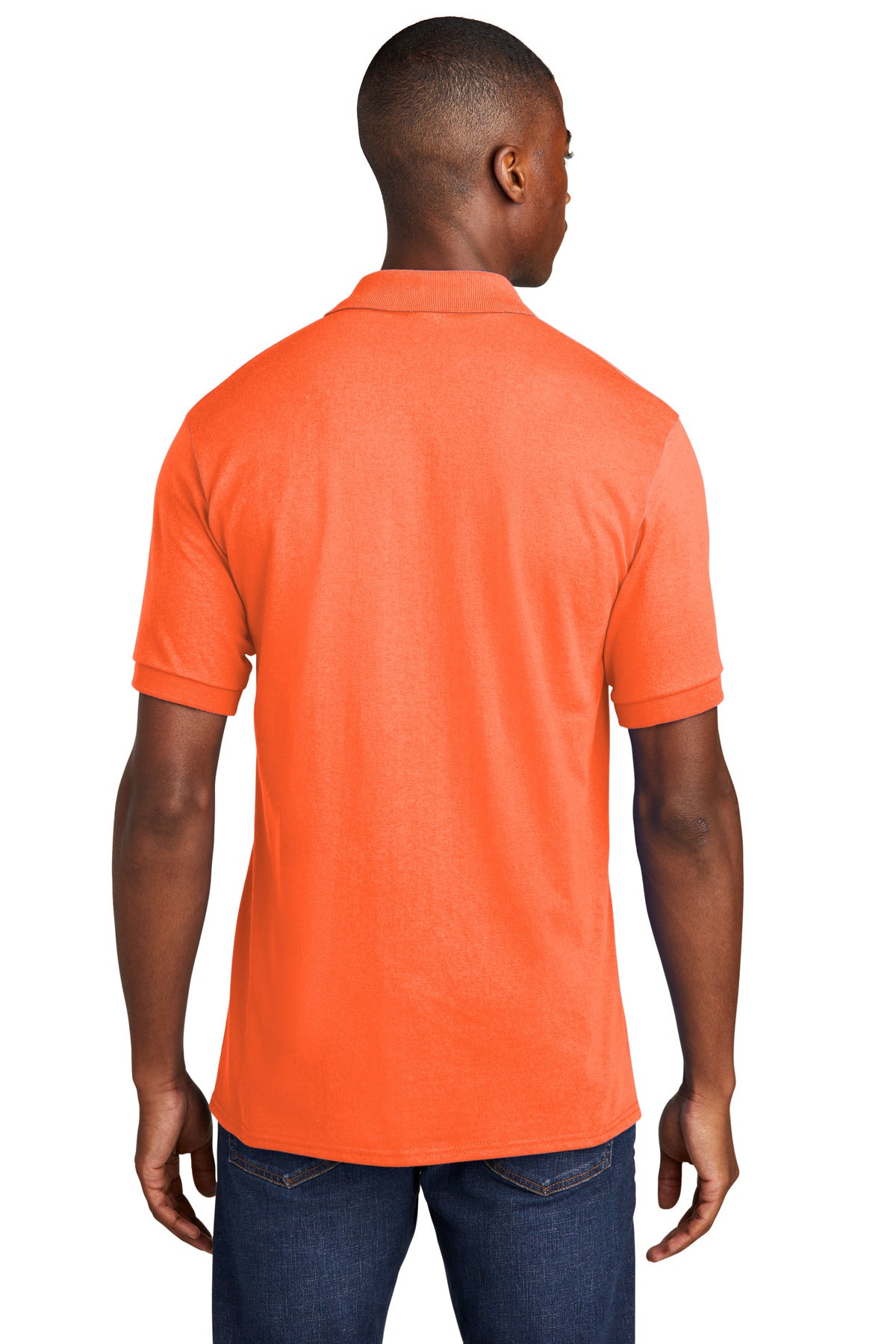 Custom Embroidered Port & Company Core Blend Jersey Knit Pocket Polo. KP55P,Safety Orange