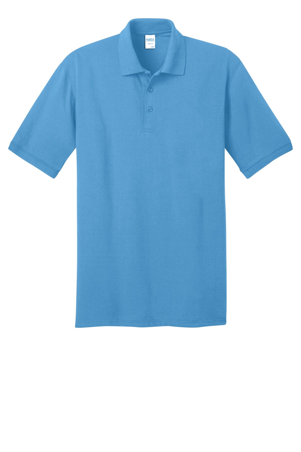 Custom Embroidered Port & Co Polos/Knits in Aquatic Blue