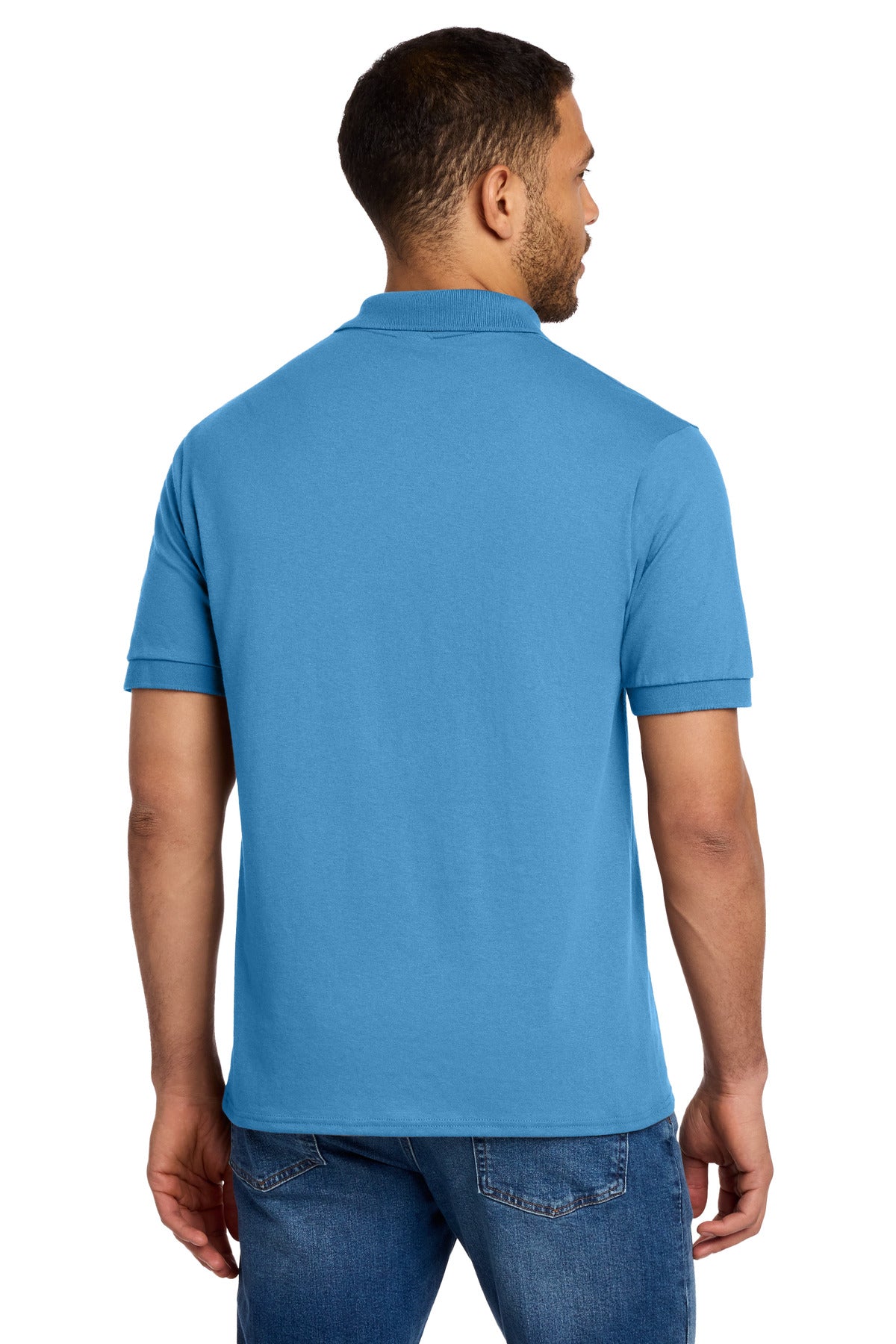 Custom Embroidered Port & Co Polos/Knits in Aquatic Blue