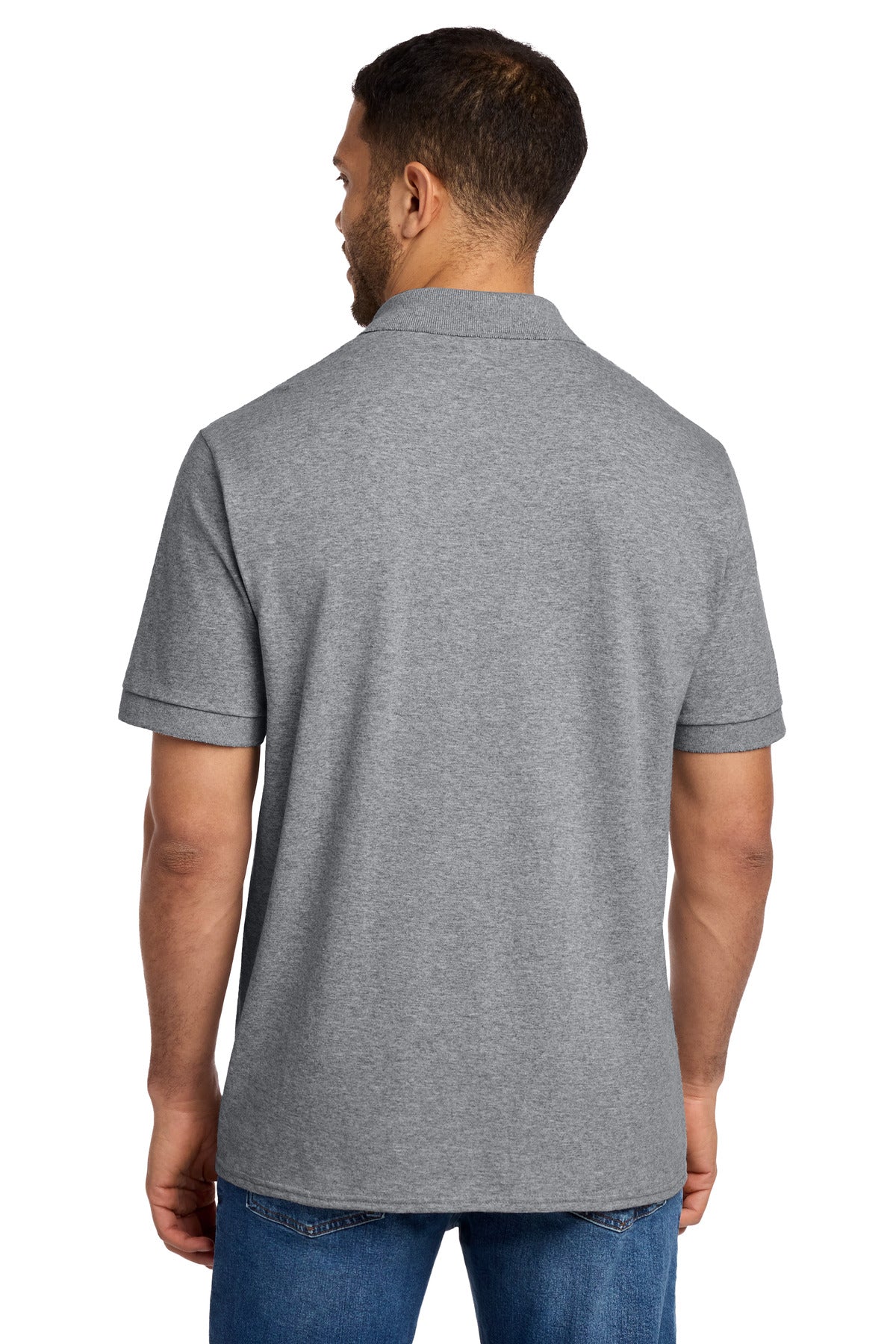 Custom Embroidered Port & Co Polos/Knits in Athletic Heather