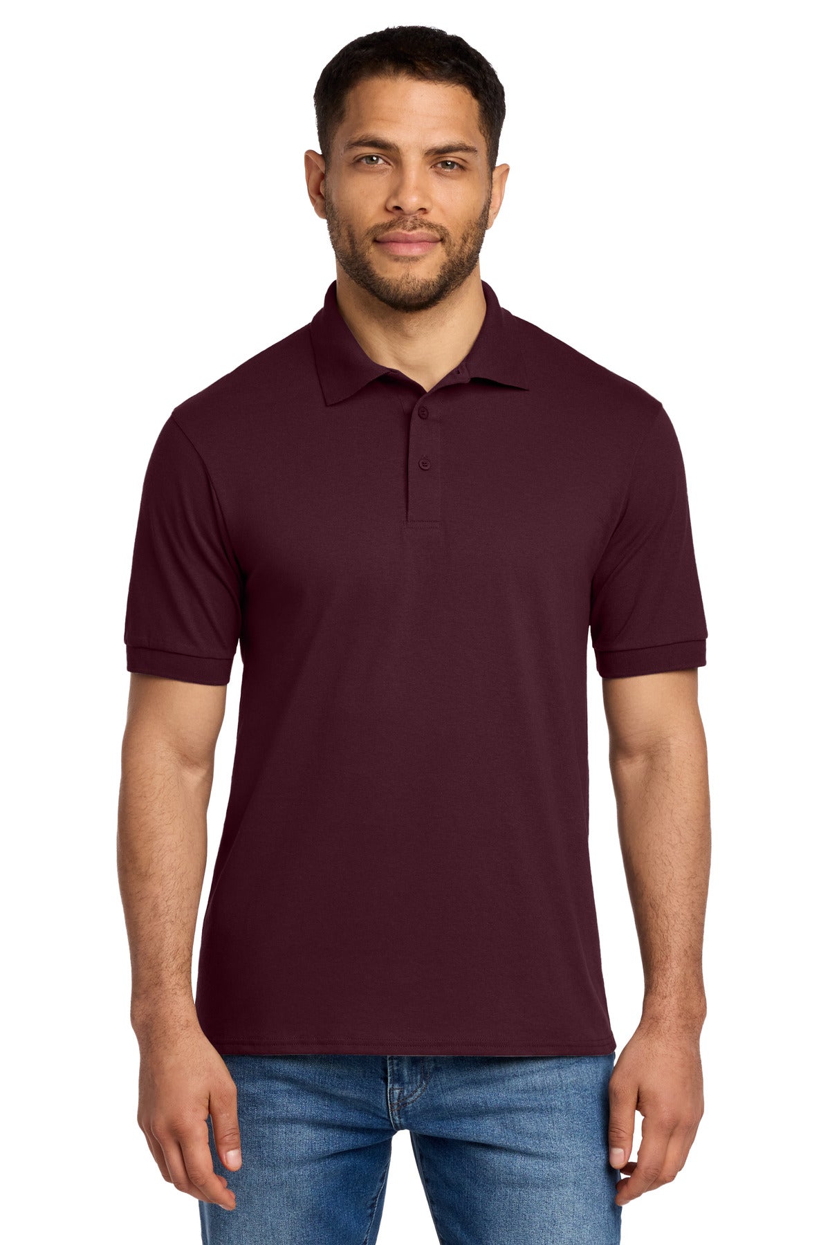 Custom Embroidered Port & Co Polos/Knits in Athletic Maroon