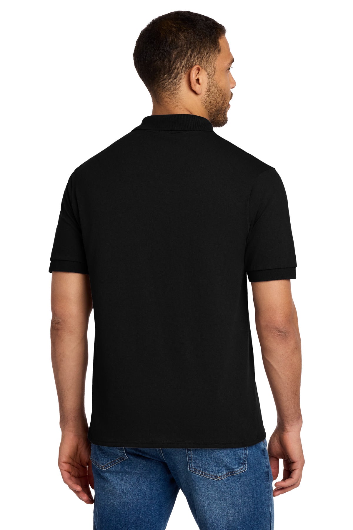 Custom Embroidered Port & Co Polos/Knits in Jet Black