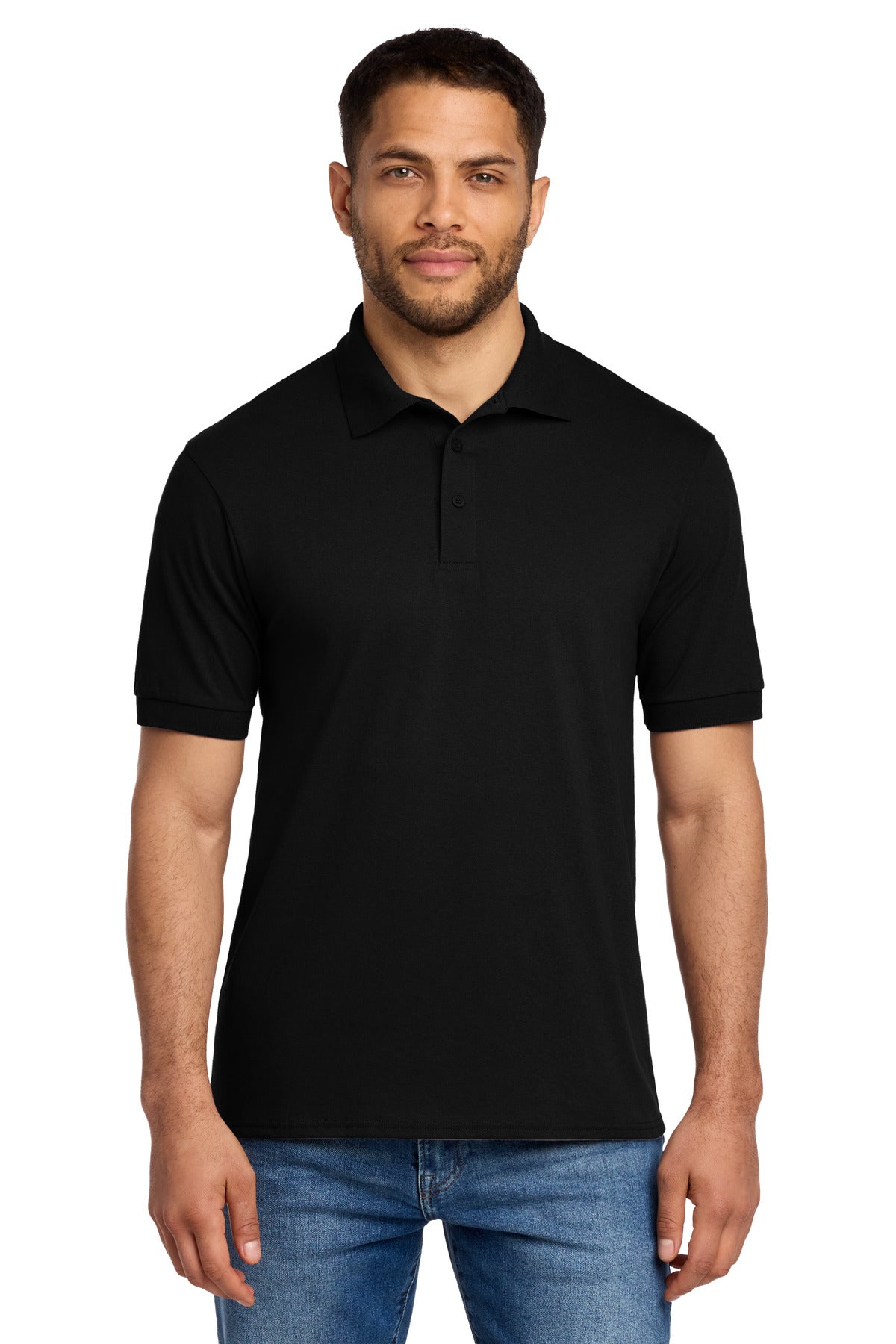 Custom Embroidered Port & Co Polos/Knits in Jet Black