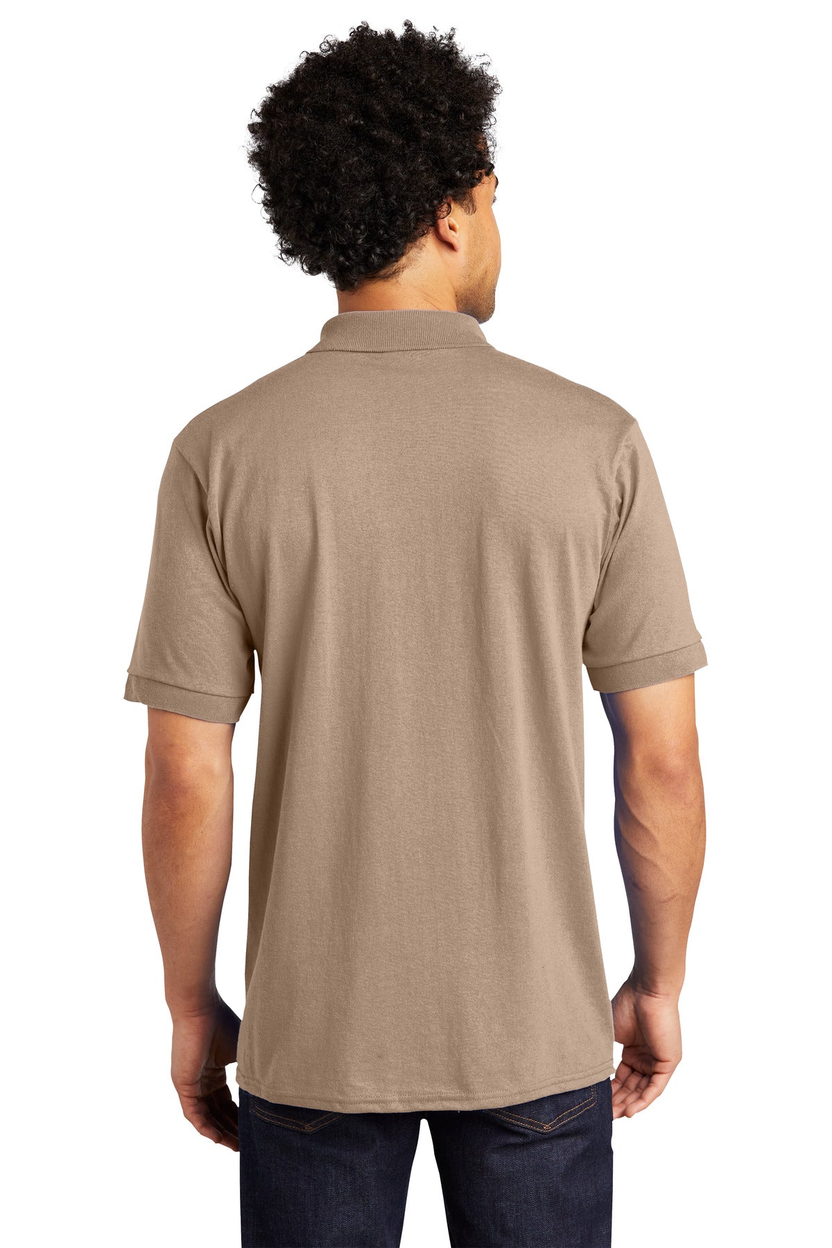Custom Embroidered Port & Company Tall Core Blend Jersey Knit Polo. KP55T,Sand