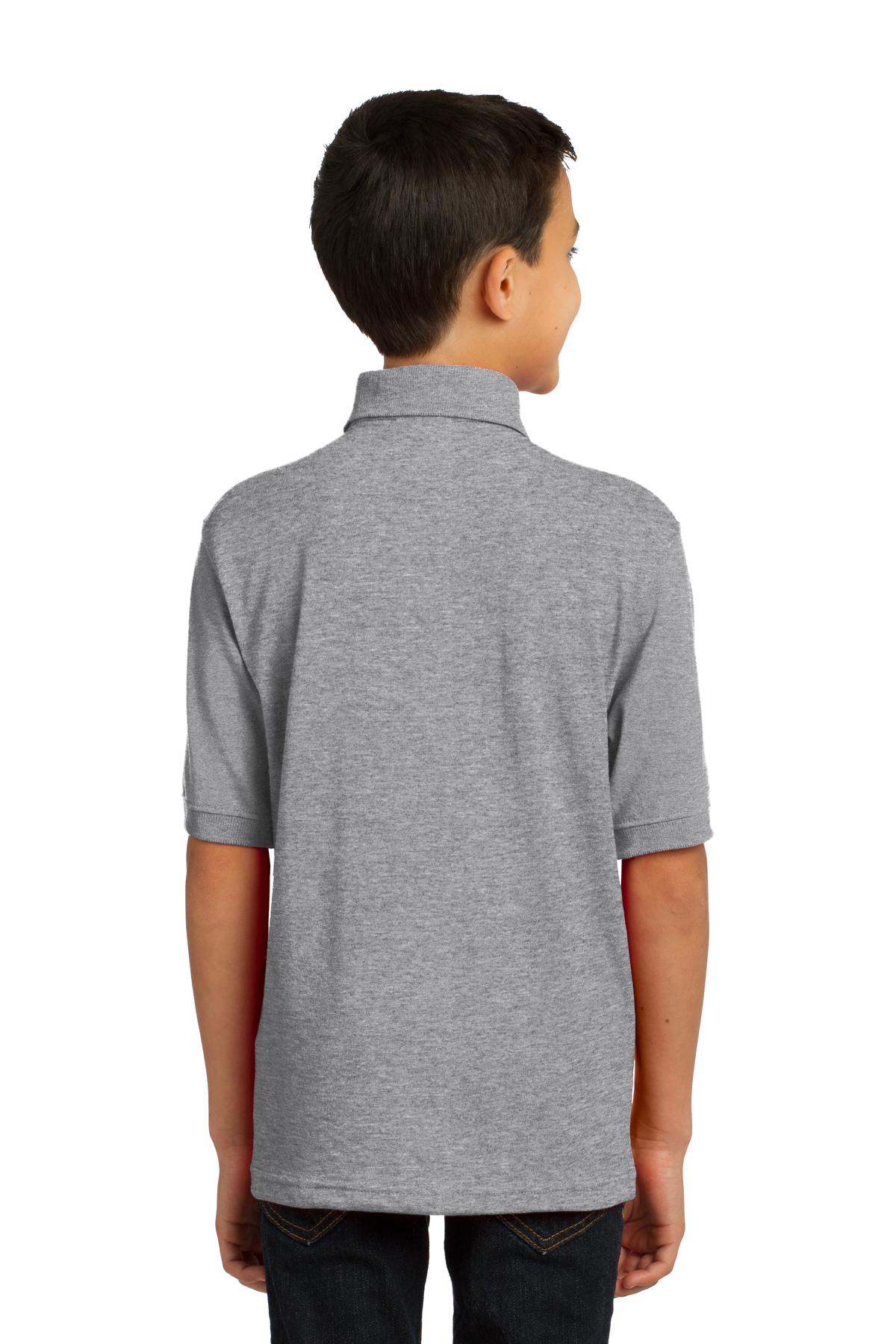 Custom Embroidered Port & Company Youth Core Blend Jersey Knit Polo. KP55Y,Athletic Heather