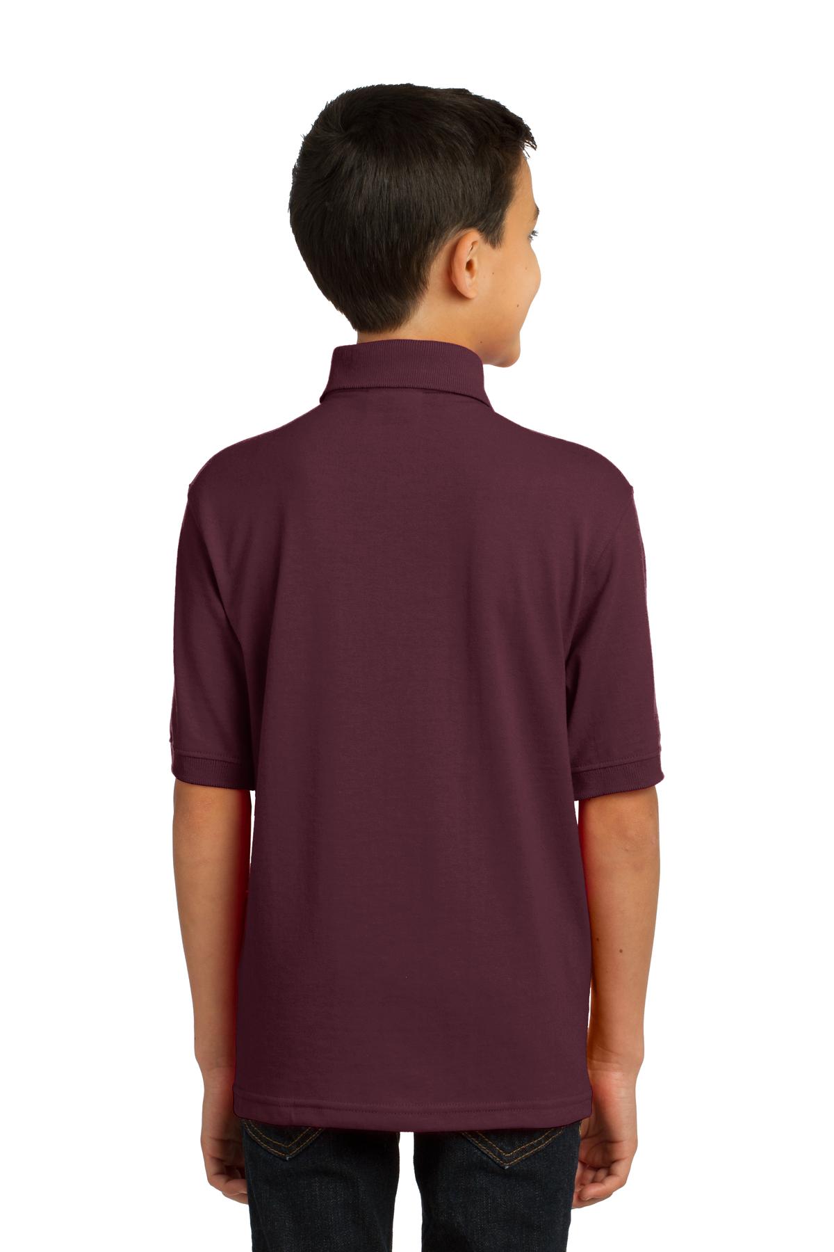 Custom Embroidered Port & Company Youth Core Blend Jersey Knit Polo. KP55Y,Athletic Maroon