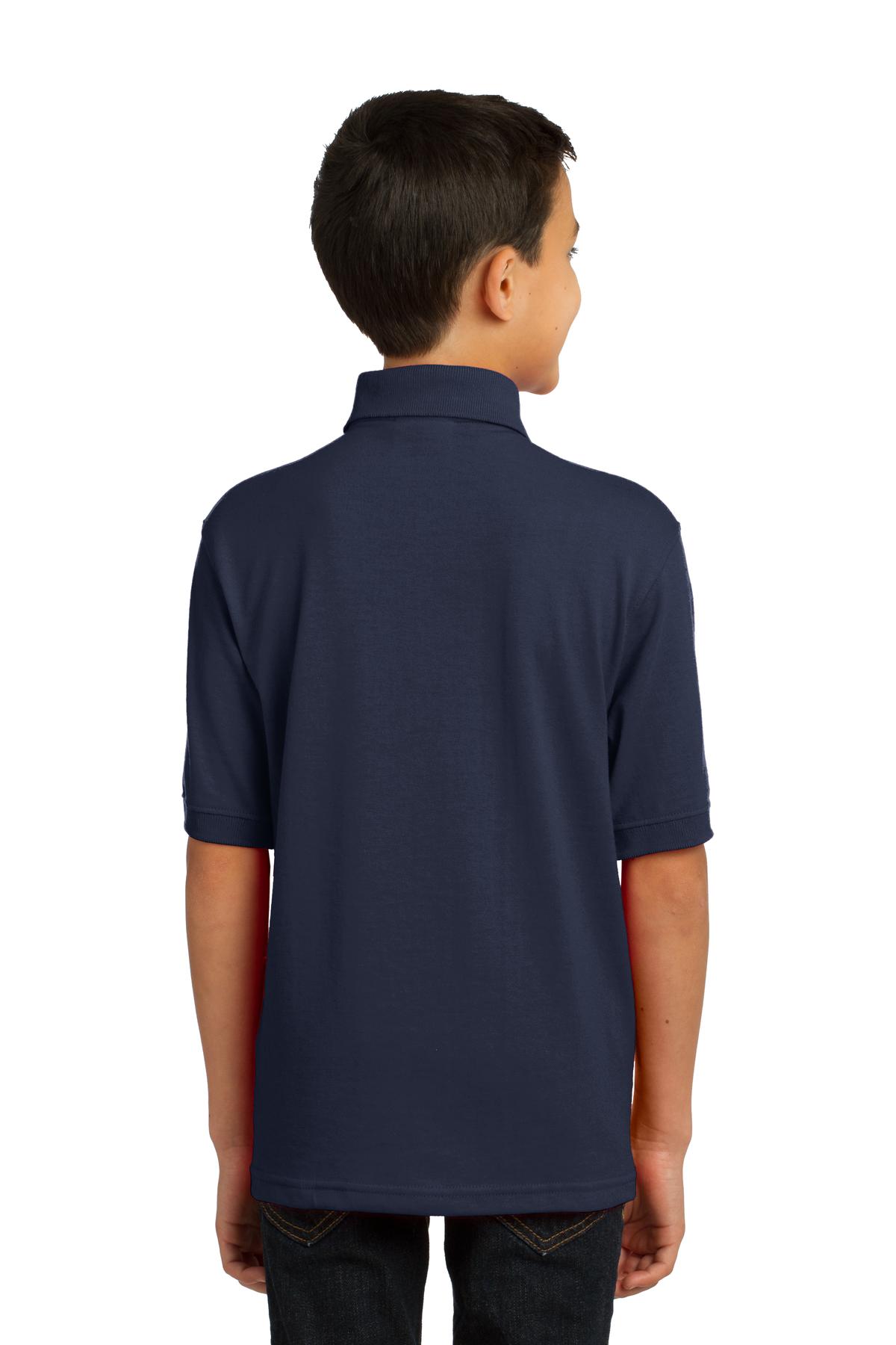 Custom Embroidered Port & Company Youth Core Blend Jersey Knit Polo. KP55Y,Deep Navy