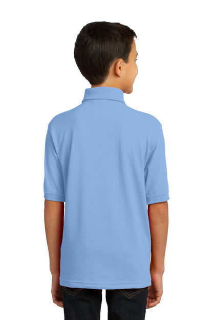Custom Embroidered Port & Company Youth Core Blend Jersey Knit Polo. KP55Y,Light Blue
