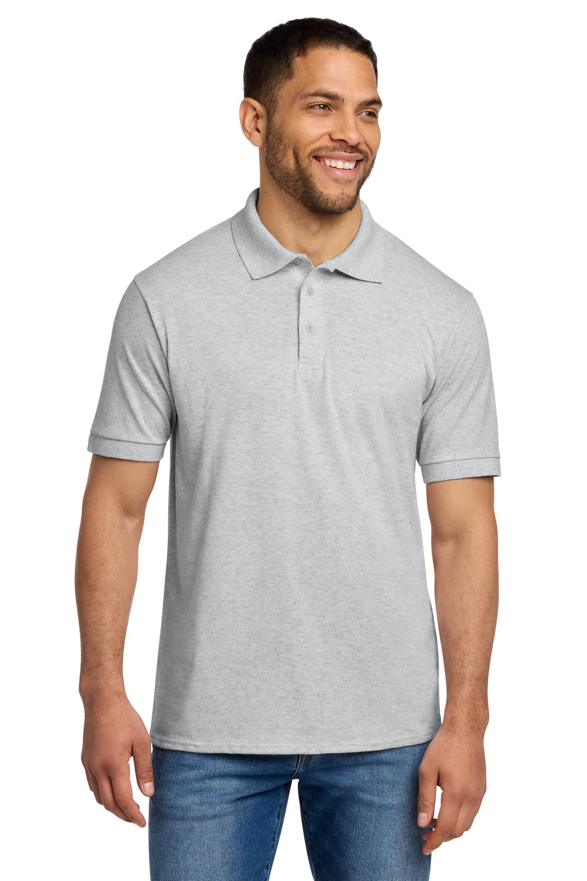 Custom Embroidered Port & Co Polos in Ash