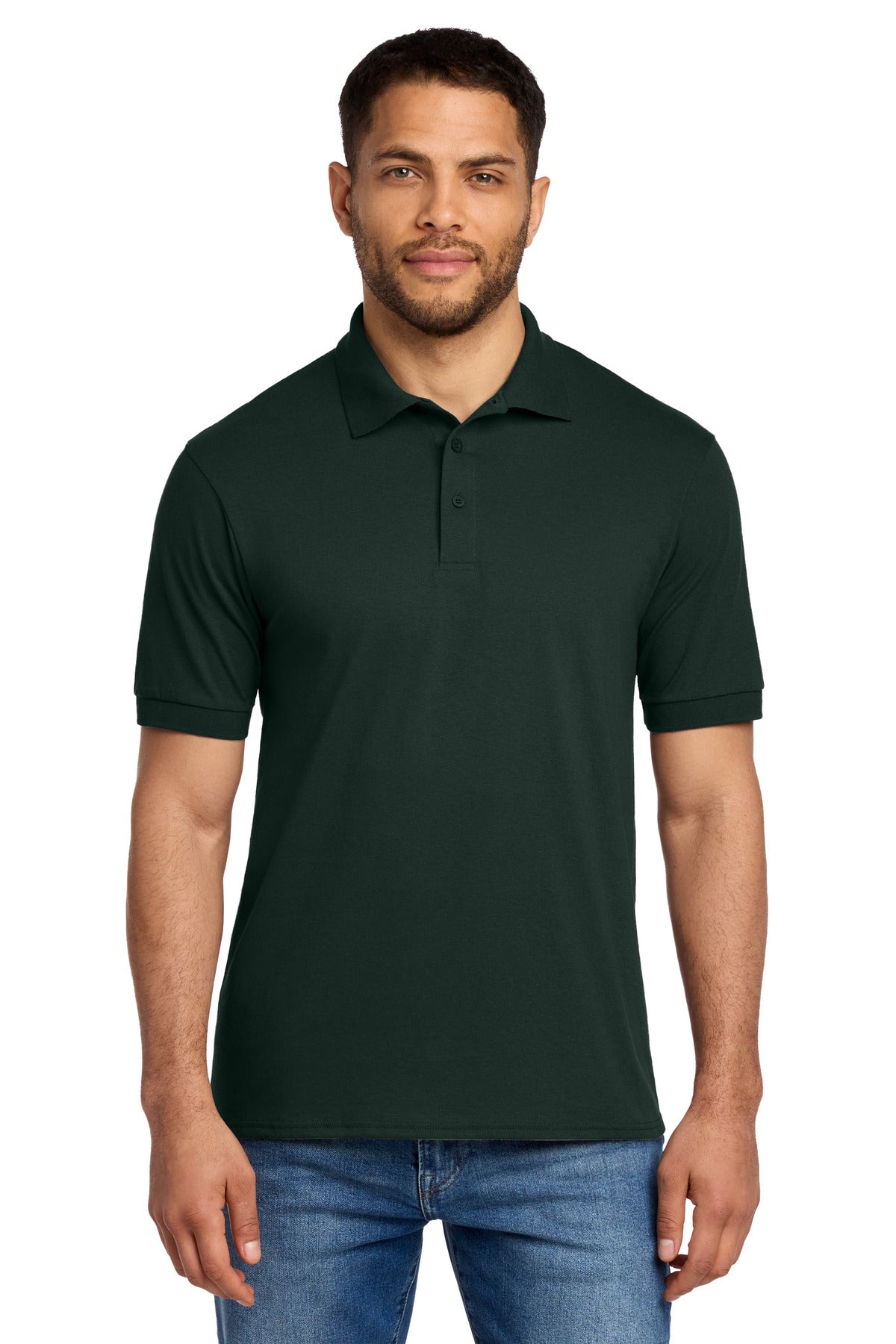 Custom Embroidered Port & Co Polos in Dark Green