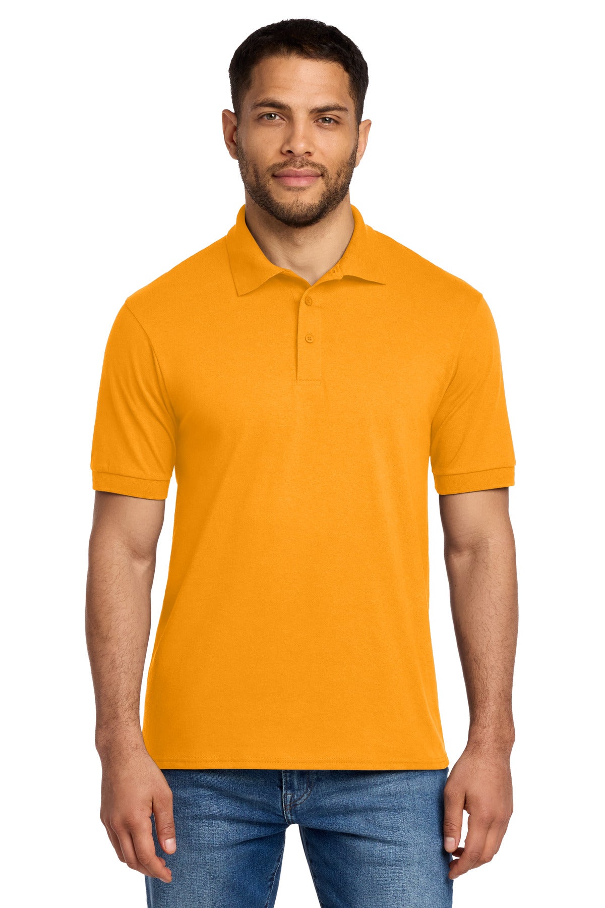 Custom Embroidered Port & Co Polos in Gold