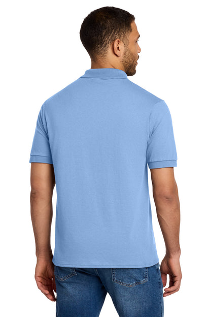 Custom Embroidered Port & Co Polos in Light Blue
