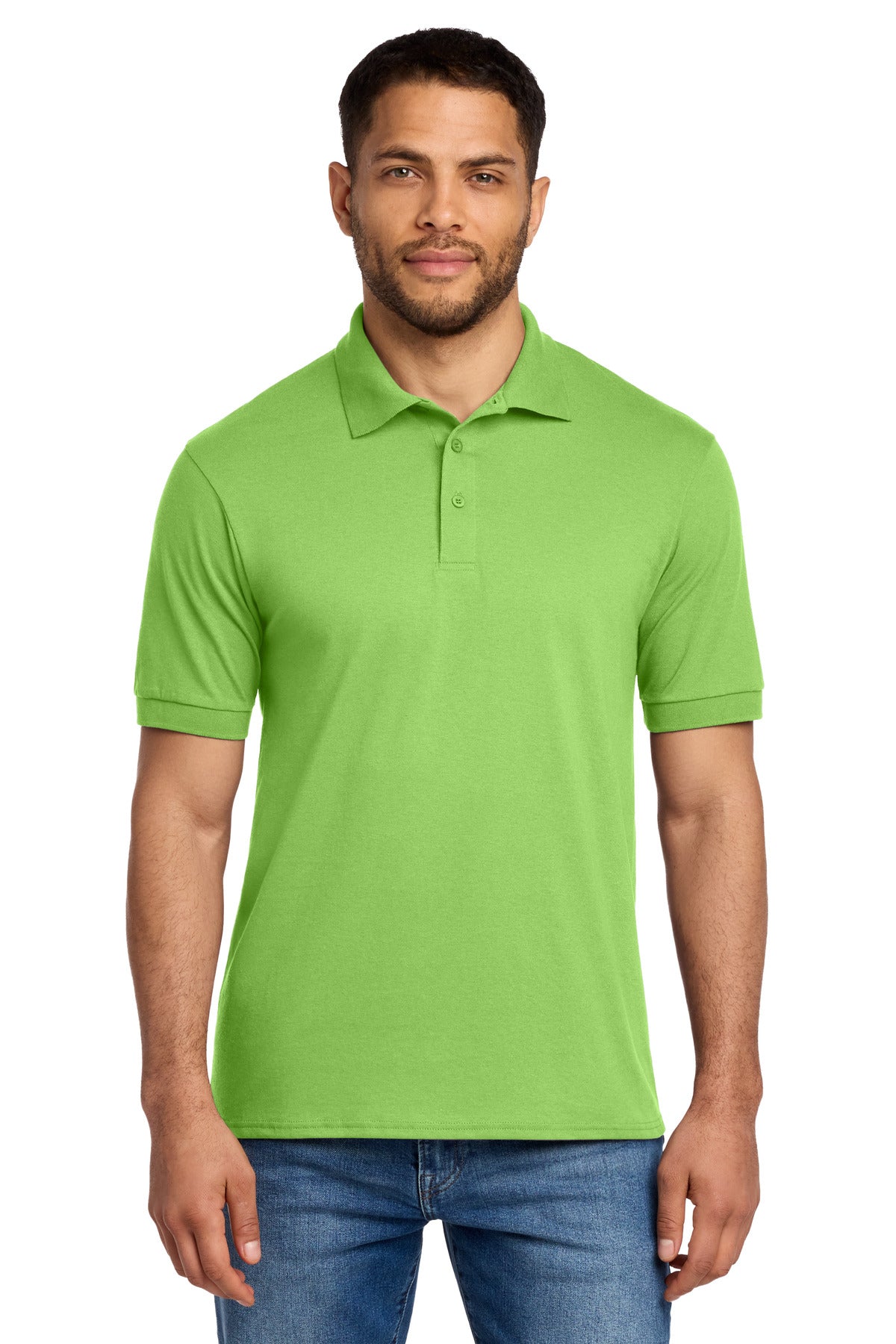 Custom Embroidered Port & Co Polos in Lime