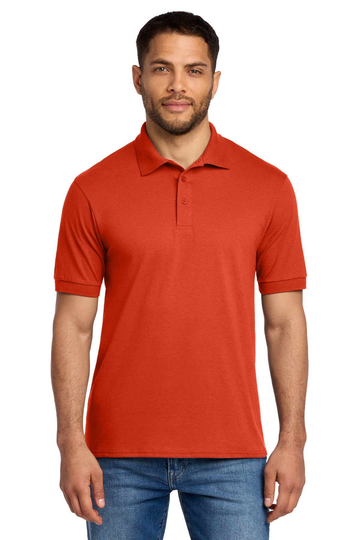 Custom Embroidered Port & Co Polos/Knits in Orange