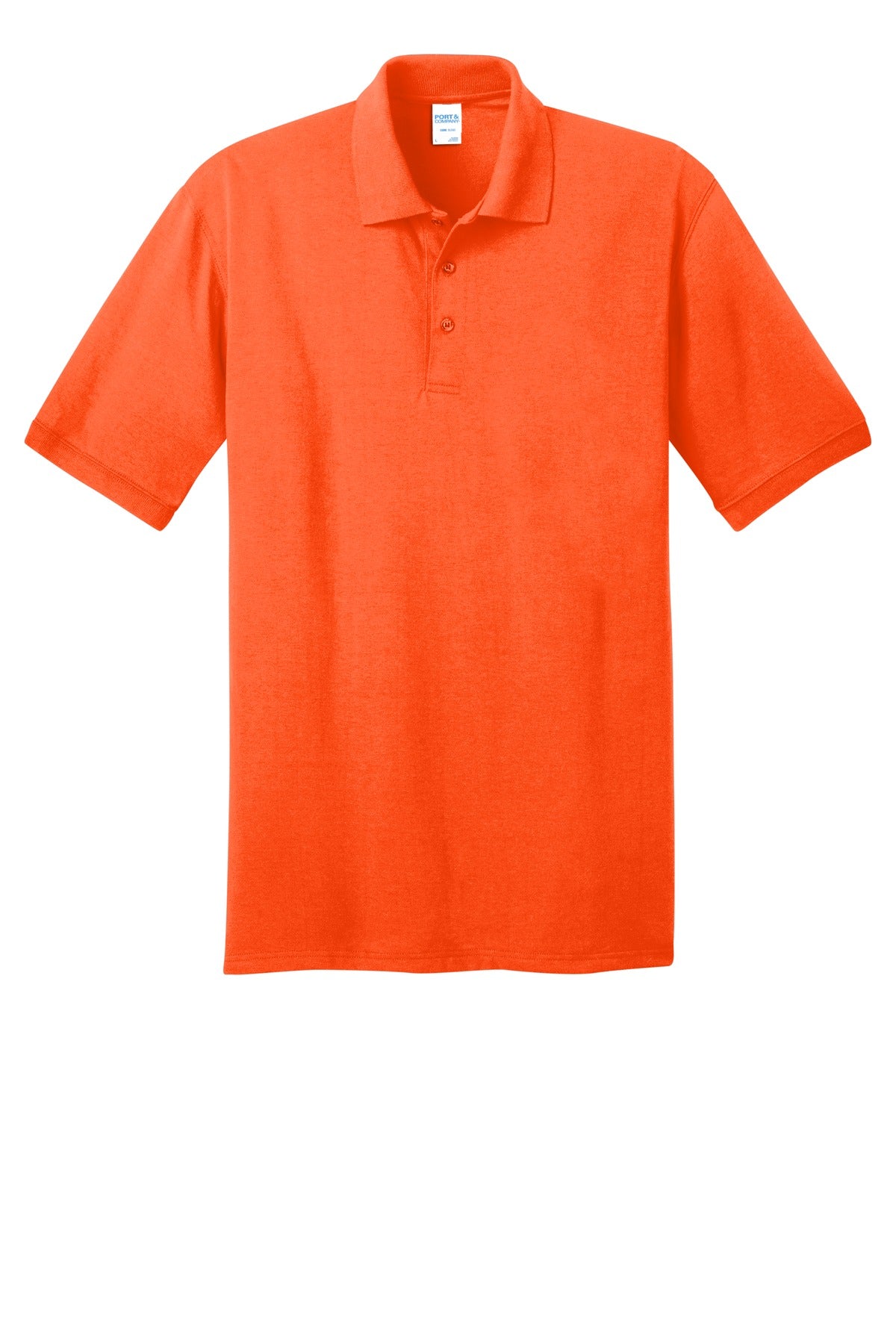 Custom Embroidered Port & Co Polos in Safety Orange
