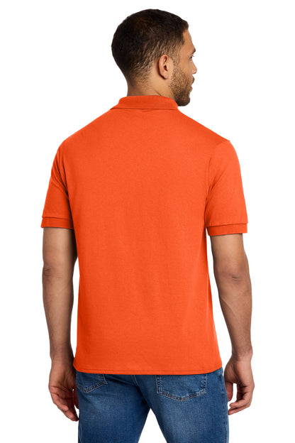 Custom Embroidered Port & Co Polos in Safety Orange