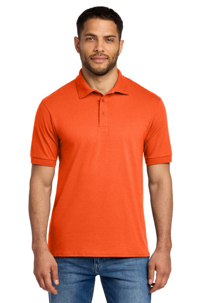 Custom Embroidered Port & Co Polos in Safety Orange