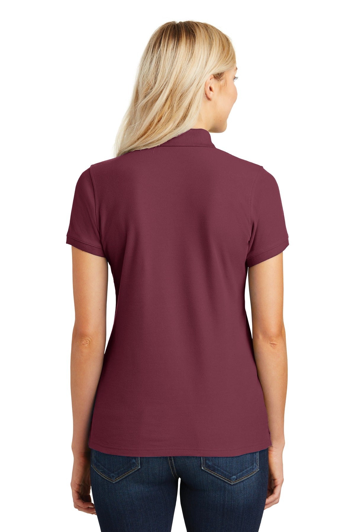 Custom Embroidered Port Authority Women's Core Classic Pique Polo. L100,Burgundy