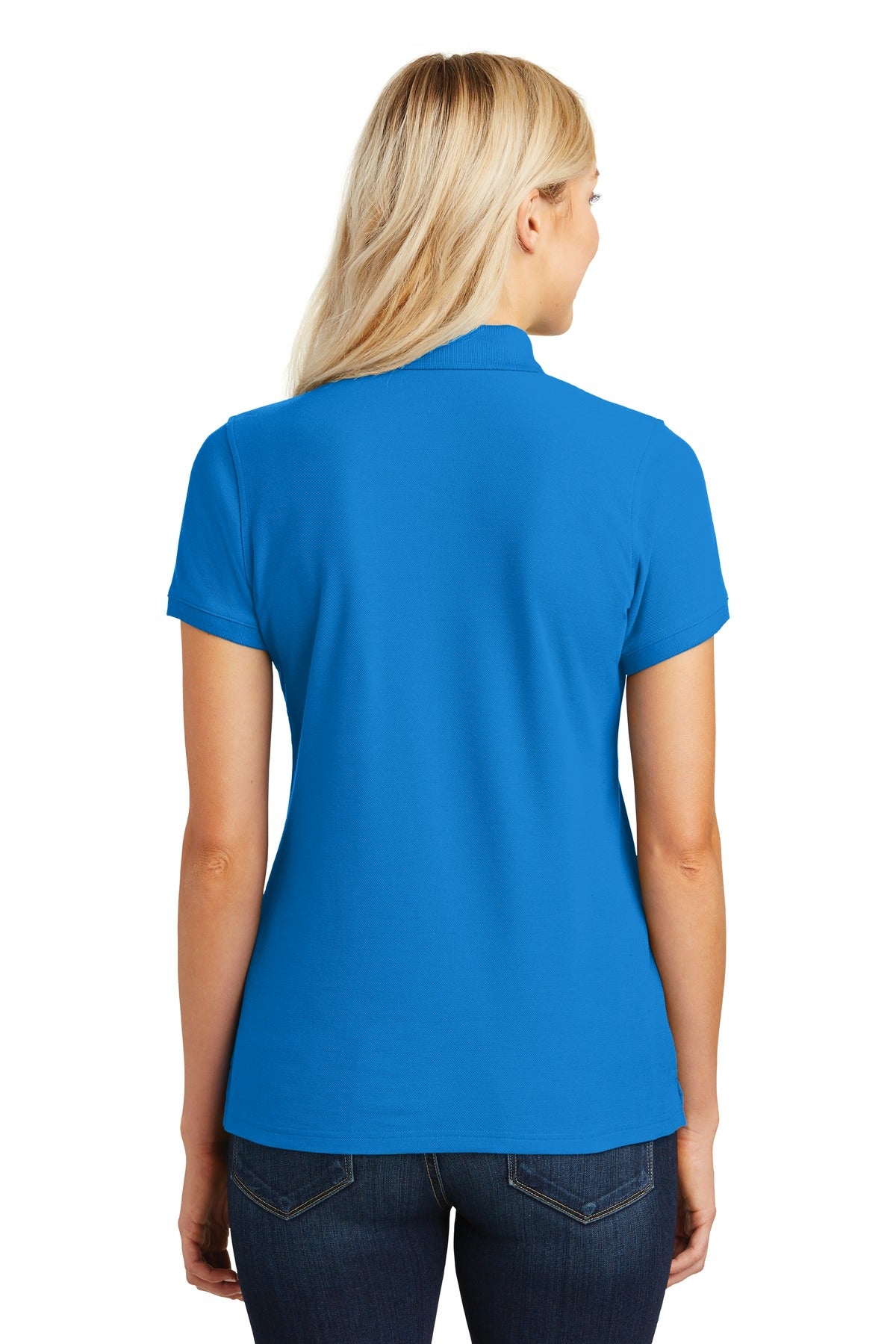 Custom Embroidered Port Authority Women's Core Classic Pique Polo. L100,Coastal Blue