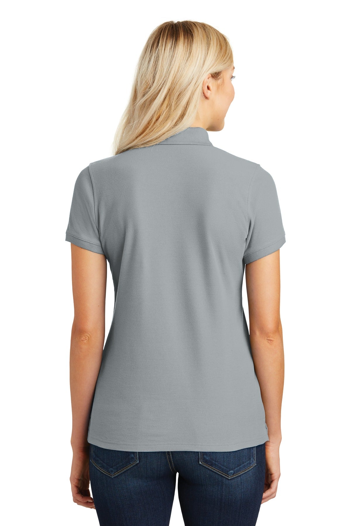 Custom Embroidered Port Authority Women's Core Classic Pique Polo. L100,Gusty Grey