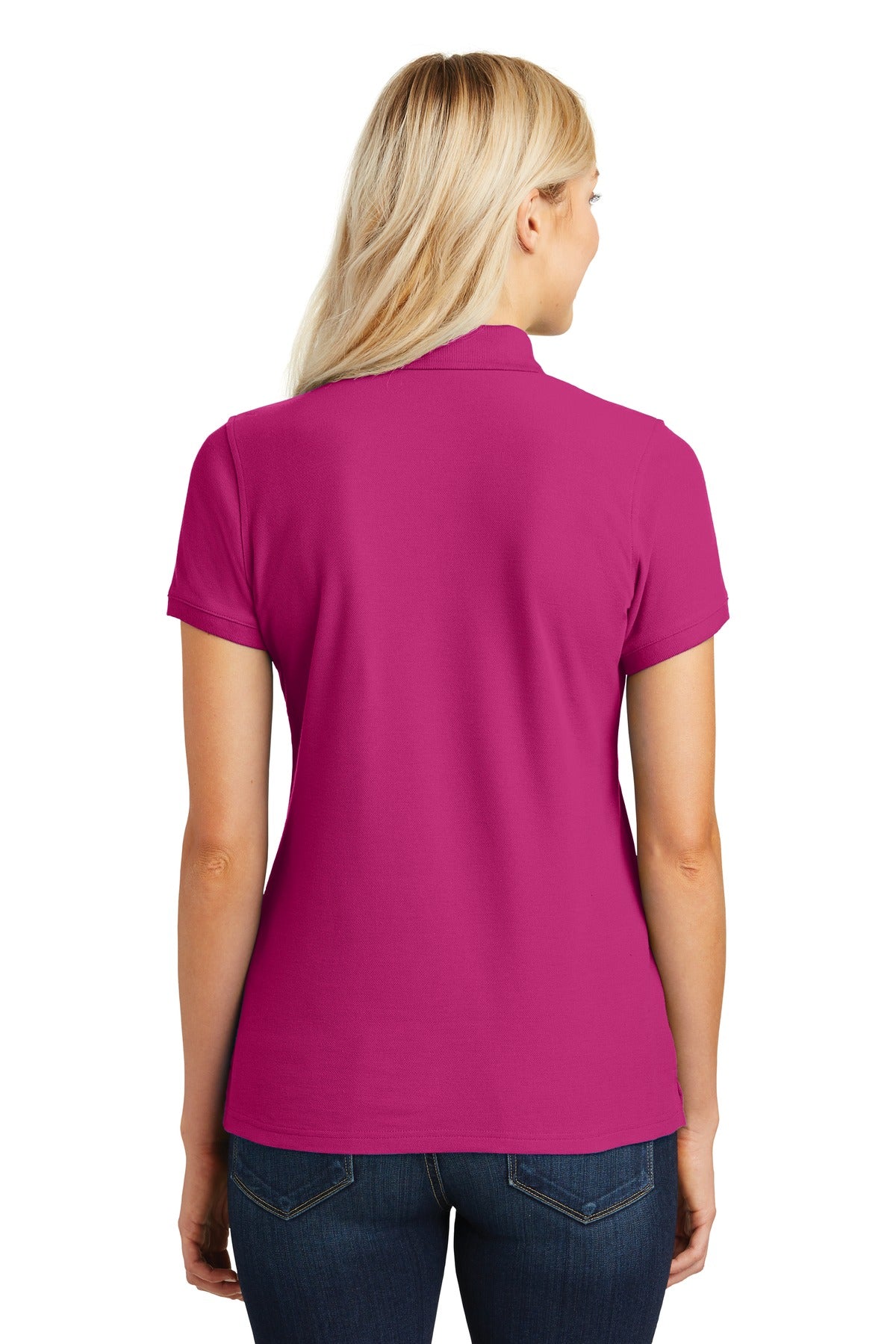 Custom Embroidered Port Authority Women's Core Classic Pique Polo. L100,Pink Azalea