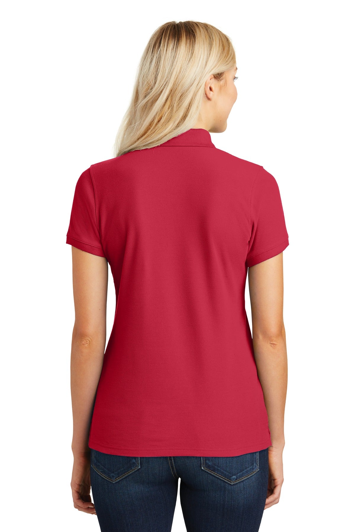 Custom Embroidered Port Authority Women's Core Classic Pique Polo. L100,Rich Red