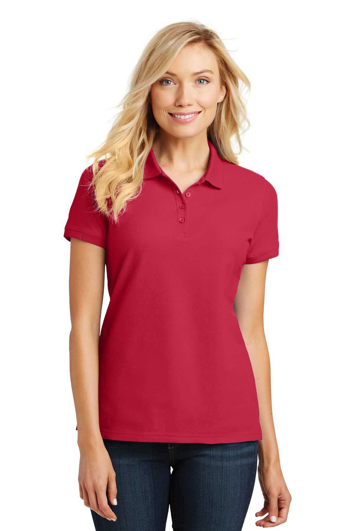 Custom Embroidered Port Authority Polos/Knits in Rich Red