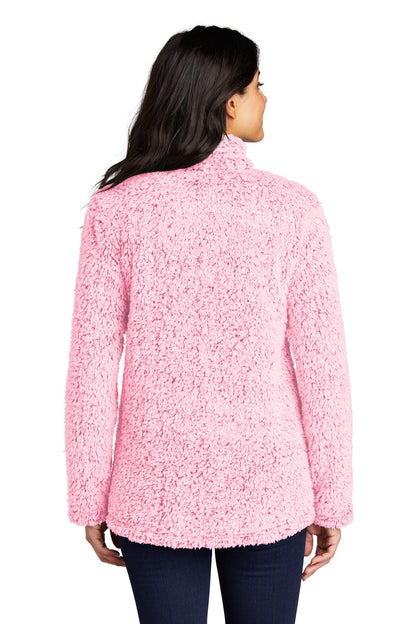 Custom Embroidered Port Authority Women's Cozy 1/4-Zip Fleece L130,Pop Raspberry Heather