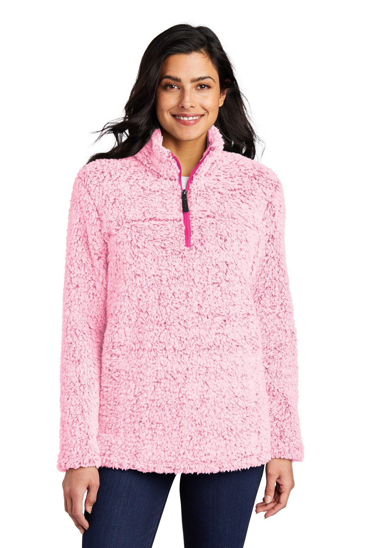Custom Embroidered Port Authority Outerwear in Pop Raspberry Heather