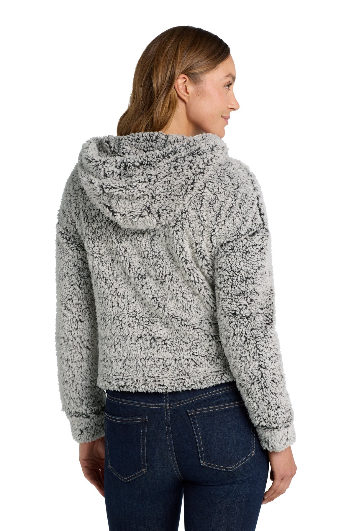 Custom Embroidered Port Authority  Women's Cozy Fleece Hoodie. L132,Grey Heather